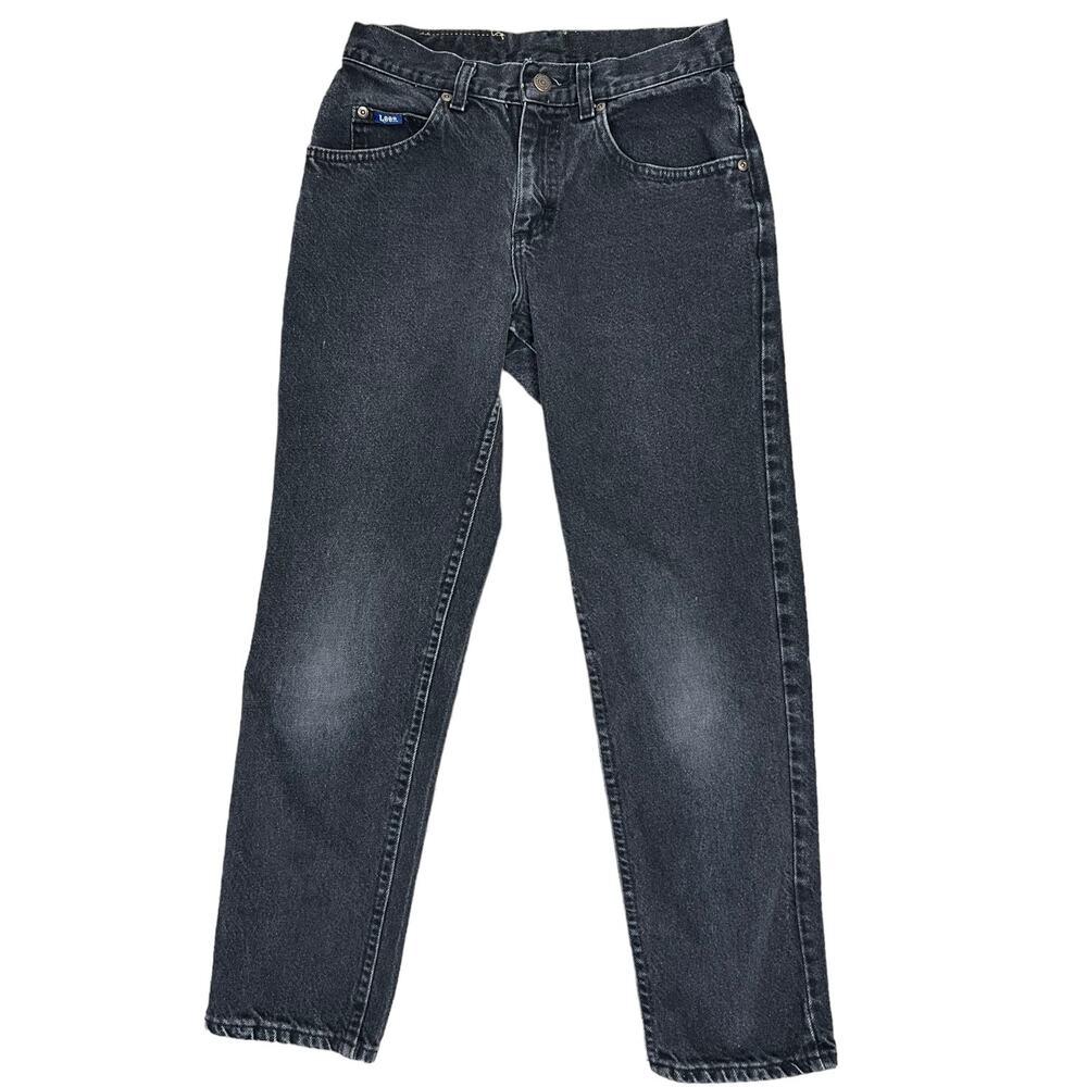 Vintage Lee Faded Black Mid Rise Cropped Jeans - Picture 2 of 5